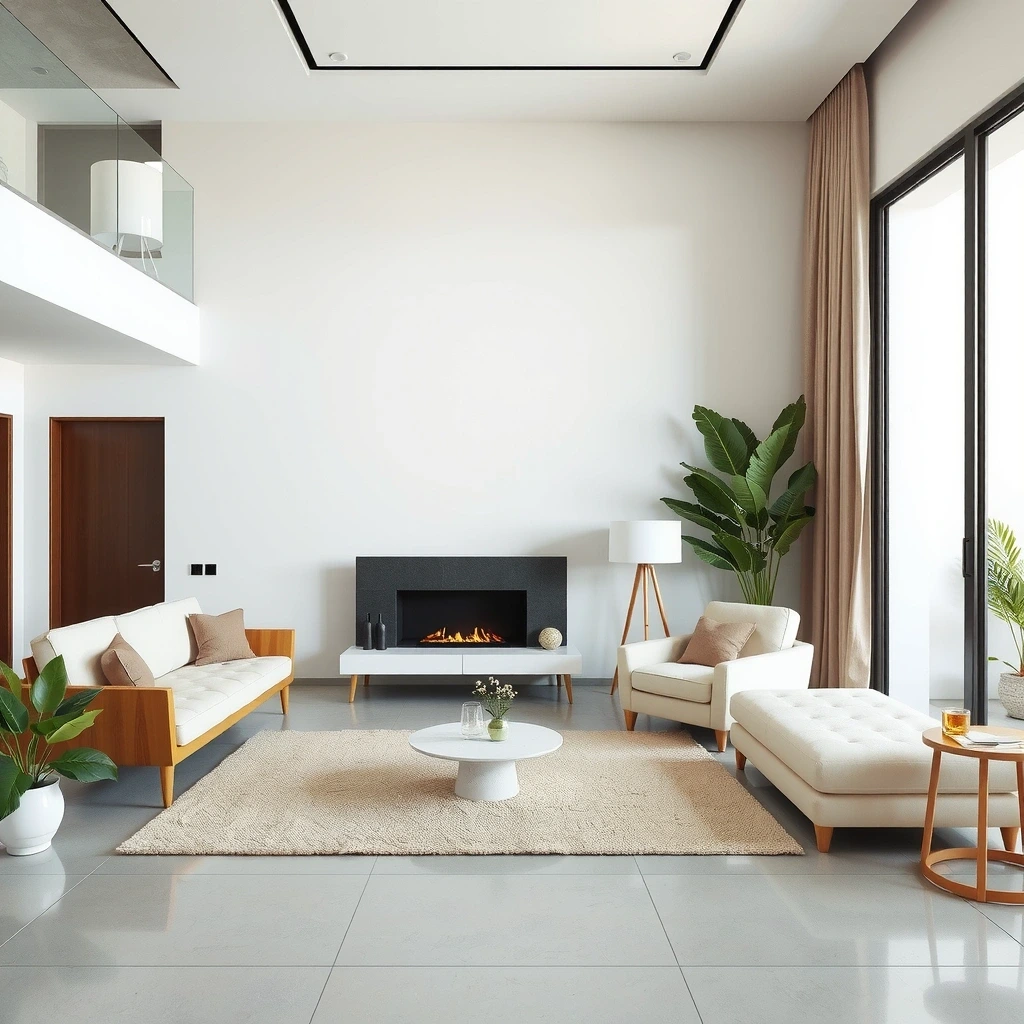 Serene minimalist living space