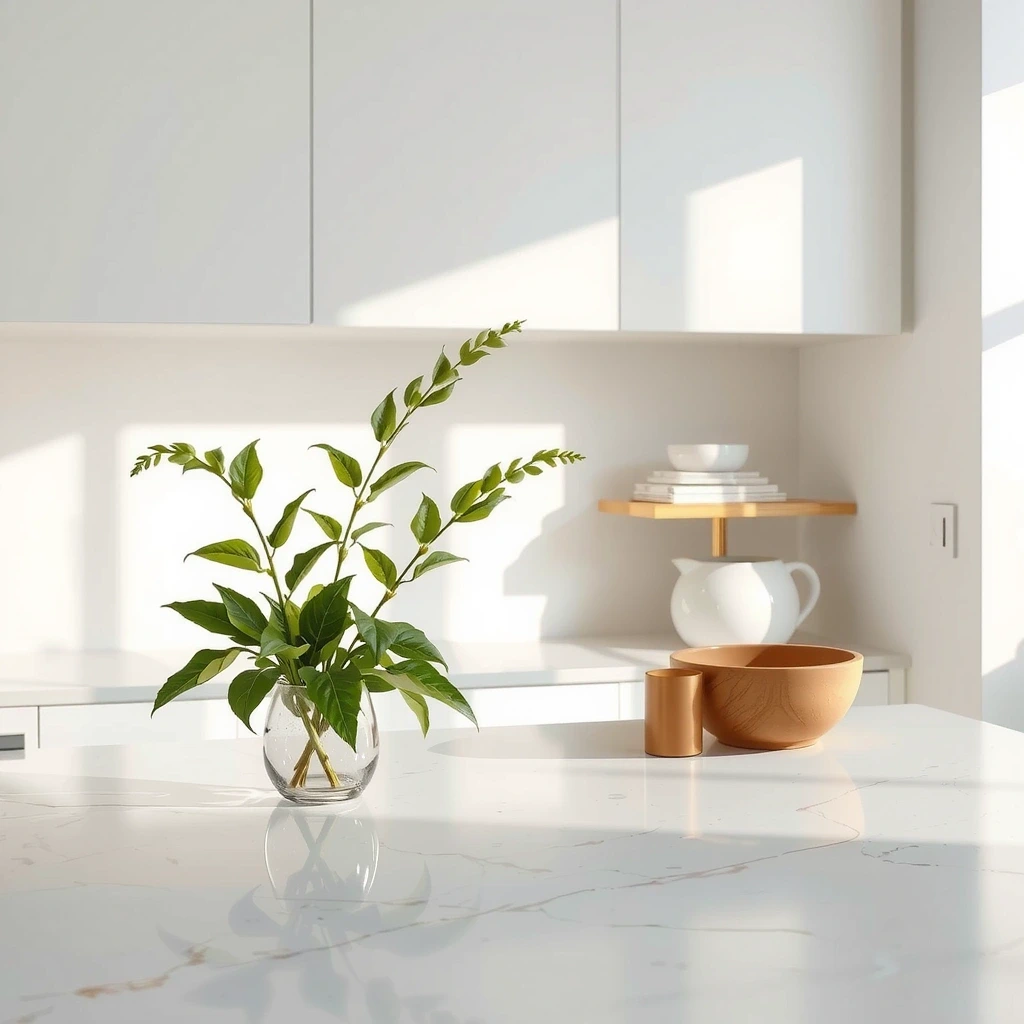 After cleaning: Pristine, polished countertop