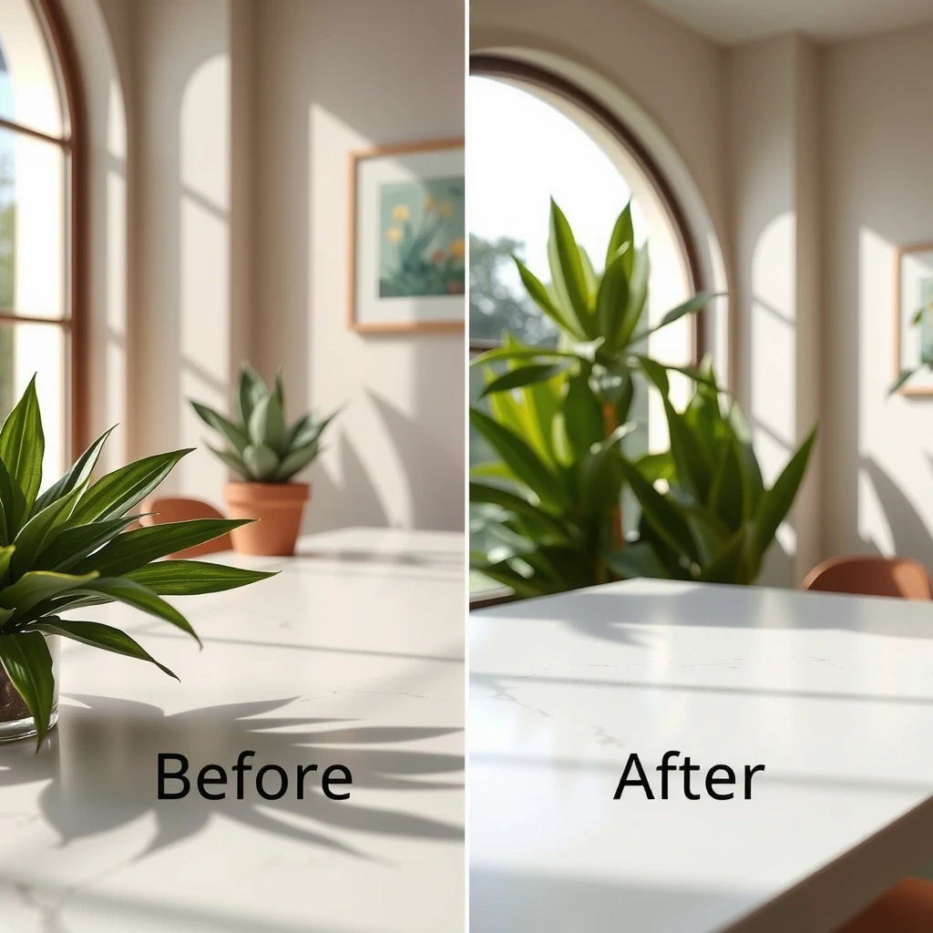 Before and after comparison