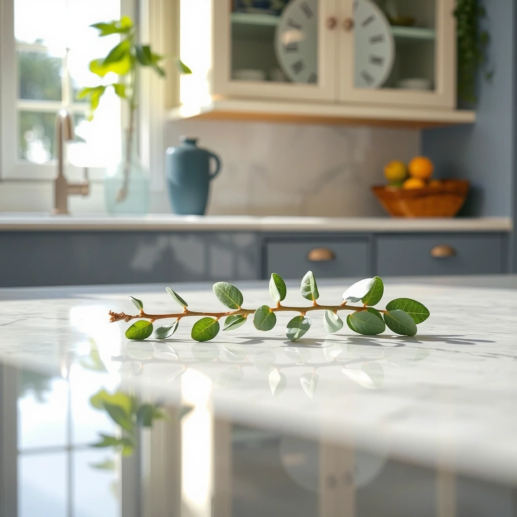 Pristine marble surface detail